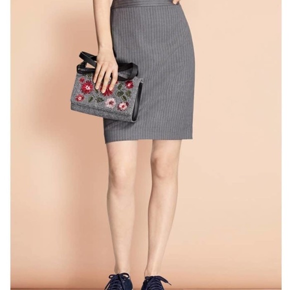 The Limited Luxe Gray Pinstripe Career Skirt size 4 - Picture 1 of 8